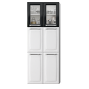 Ver imagem 1 de Paneleiro Duplo 6 Portas 70cm Luce - Itatiaia Branco/preto