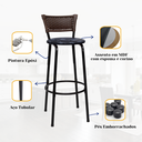 Ver imagem 5 de Kit 2 Banquetas para Cozinha Banco Alto Junco Argila Balcão Ilha Bancada Bares Piscina Área Gourmet