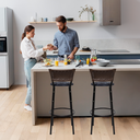 Ver imagem 6 de Kit 2 Banquetas para Cozinha Banco Alto Junco Argila Balcão Ilha Bancada Bares Piscina Área Gourmet