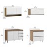 Cozinha Modulada de Canto Planejada 10 Pçs MDP Armário e Balcão Sabrina Branca MENU - 3