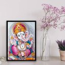 Ver imagem 2 de Quadro Elefante Ganesha Baby 24x18cm:madeira Preta