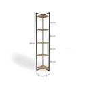 Ver imagem 5 de Estante de Canto Estilo Industrial 31cm 05 Prateleiras Li022 Kappesberg - Freijó/preto Fosco