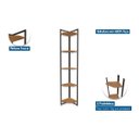 Ver imagem 2 de Estante de Canto Estilo Industrial 31cm 05 Prateleiras Li022 Kappesberg - Freijó/preto Fosco