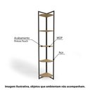 Ver imagem 3 de Estante de Canto Estilo Industrial 31cm 05 Prateleiras Li022 Kappesberg - Freijó/preto Fosco