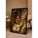 Ver imagem 3 de Quadro Decorativo Moderno Natureza Flores e Folhas Secas Moldura Preta e Vidro 118x78cm