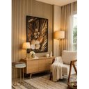 Ver imagem 2 de Quadro Decorativo Moderno Natureza Flores e Folhas Secas Moldura Preta e Vidro 118x78cm