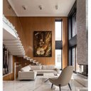 Ver imagem 1 de Quadro Decorativo Moderno Natureza Flores e Folhas Secas Moldura Preta e Vidro 118x78cm