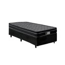 Ver imagem 2 de Cama Box Baú Solteiro 88x188x62 Molas Ensacadas D28 Euro Pillow Montreal Preto - Sofá Casa