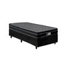 Cama Box Baú Solteiro 88x188x62 Molas Ensacadas D28 Euro Pillow Montreal Preto - Sofá Casa - 2