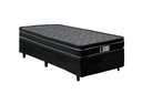 Ver imagem 2 de Cama Box Baú Solteiro 88x188x62 Molas Ensacadas D28 Euro Pillow Montreal Preto - Sofá Casa
