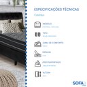 Ver mais imagens de Cama Box Baú Solteiro 88x188x62 Molas Ensacadas D28 Euro Pillow Montreal Preto - Sofá Casa