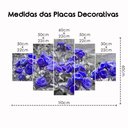 Ver imagem 3 de Kit 5 Placa Quadro Decorativo 3D Borda infinita Arte na Arte Santa Ceia 2 Rosas Roxas