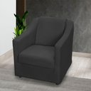 Ver imagem 3 de Poltrona Decorativa Mila Pé de Plástico Cromado - Preto Suede