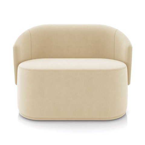 Sofá 2 Lugares Namoradeira Orgânica para Sala Malu Suede M11 - D'Rossi Cor Bege