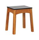 Ver imagem 1 de Banco Médio Áustria Madeira Maciça Assento Mdf Laqueado - Amêndoa/preto