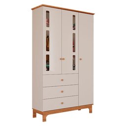 Quarto de Bebê 3 Portas com Cômoda Antonella Off White Caramelo - Canaã - 4
