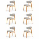 Ver imagem 4 de Kit 6 Cadeiras Decorativas Sala de Jantar Luxo Mavie Linho Cinza - Mozzelar