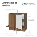 Ver imagem 3 de Balcão de Canto 1 Porta (sem Tampo) Rustic/Branco Glamy Madesa