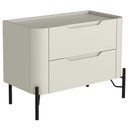 Ver imagem 1 de Mesa de Cabeceira Orgânica 2 Gavetas Pés Industrial Preto Bliss I03 Luna - Lyam Decor