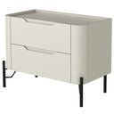 Ver imagem 6 de Mesa de Cabeceira Orgânica 2 Gavetas Pés Industrial Preto Bliss I03 Luna - Lyam Decor