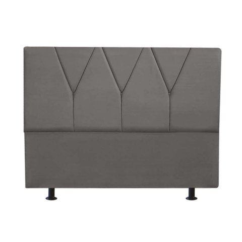 Cabeceira Estofada Solteiro 100cm Jade Suede Cinza Grafitte - D a Decor