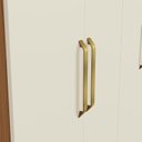 Ver imagem 5 de Guarda-Roupa Casal 6 Portas e 2 Gavetas com Espelho e Pés 235cm x 230cm Open Marrom/Canela/Off White