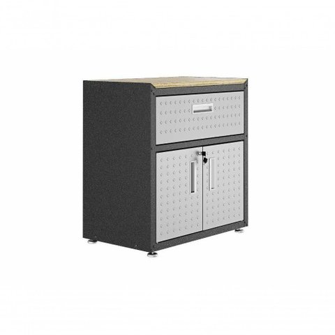 Balcão Multiúso Titanium Itatiaia - 2 Portas e 1 Gaveta - Preto C- Cinza