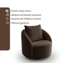 Ver imagem 5 de Poltrona Decorativa Orgânica Giratória Boucle Marrom Cali Estofama