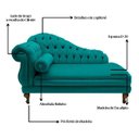 Ver imagem 3 de Recamier Divã Larissa 150cm Direito Suede:azul-turquesa/liso