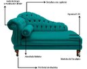 Ver imagem 3 de Recamier Divã Larissa 150cm Direito Suede:azul-turquesa/liso