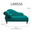 Ver imagem 4 de Recamier Divã Larissa 150cm Direito Suede:azul-turquesa/liso