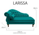Ver imagem 4 de Recamier Divã Larissa 150cm Direito Suede:azul-turquesa/liso