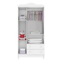 Ver imagem 2 de Cômoda e Guarda Roupa Infantil Ariel 3 Portas Branco Brilho - Carolina