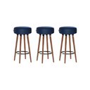 Ver imagem 1 de 3 Bancos Banquetas Redonda Alta Roma 70cm Azul Egmobile