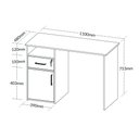 Ver imagem 3 de Mesa Computador Lisboa 1 Gaveta Fechadura Freijó Preto Quarto Escritório Home Office Multiuso