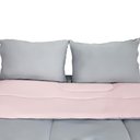 Ver mais imagens de Kit 3 Peças Edredom Casal Queen 100% Algodão Cinza com Rosa