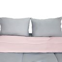 Ver imagem 5 de Kit 3 Peças Edredom Casal Queen 100% Algodão Cinza com Rosa