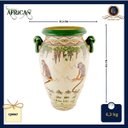 Ver imagem 3 de Vaso Ânfora Decorativo Cerâmica Craquelada Macacos Argolas Verdes 50cm Columbus Gold