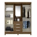 Ver imagem 3 de Guarda Roupa Moval Solteiro Capri Castanho Com Espelho