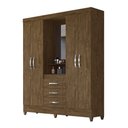 Ver imagem 4 de Guarda Roupa Moval Solteiro Capri Castanho Com Espelho