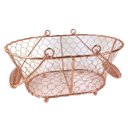 Ver imagem 1 de Cesta Decorativa em Metal Cobre Rose Gold com Alças 29cm Zl0009 Btc
