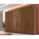Ver imagem 1 de Guarda Roupa 6 Portas e 6 Gavetas C- 4 Ripadas Potente Braúna - Europa