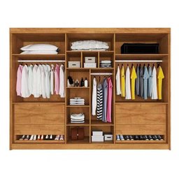 Guarda Roupa 6 Portas e 6 Gavetas C- 4 Ripadas Potente Braúna - Europa - 2