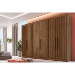 Guarda Roupa 6 Portas e 6 Gavetas C- 4 Ripadas Potente Braúna - Europa - 4