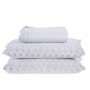 Ver imagem 1 de Colcha Queen Home Madrid com Bordado Inglês 300 Fios 3 Peças - Branco