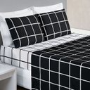 Ver imagem 1 de Jogo de Cama Lençol Queen 4 Peças 200 Fios Micropercal Austin Preto