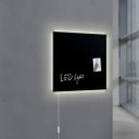 Ver imagem 2 de Painel Lousa De Vidro Temperado preta 80x60cm com led