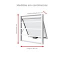 Ver imagem 4 de Janela Maxim-Ar com Grade 80CMX60CM em Alumínio Branco com Vidro Jateado – Vitrolar