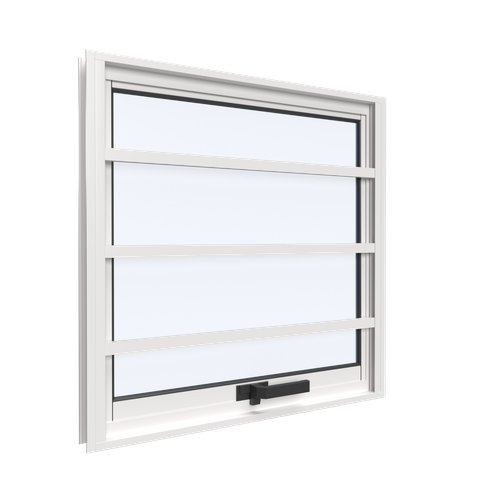 Janela Maxim-Ar com Grade 80CMX60CM em Alumínio Branco com Vidro Jateado – Vitrolar