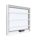 Ver imagem 1 de Janela Maxim-Ar com Grade 80CMX60CM em Alumínio Branco com Vidro Jateado – Vitrolar